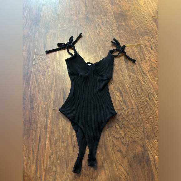 Princess Polly Clove Tie Up Bodysuit Black Size 4 - Picture 3 of 5